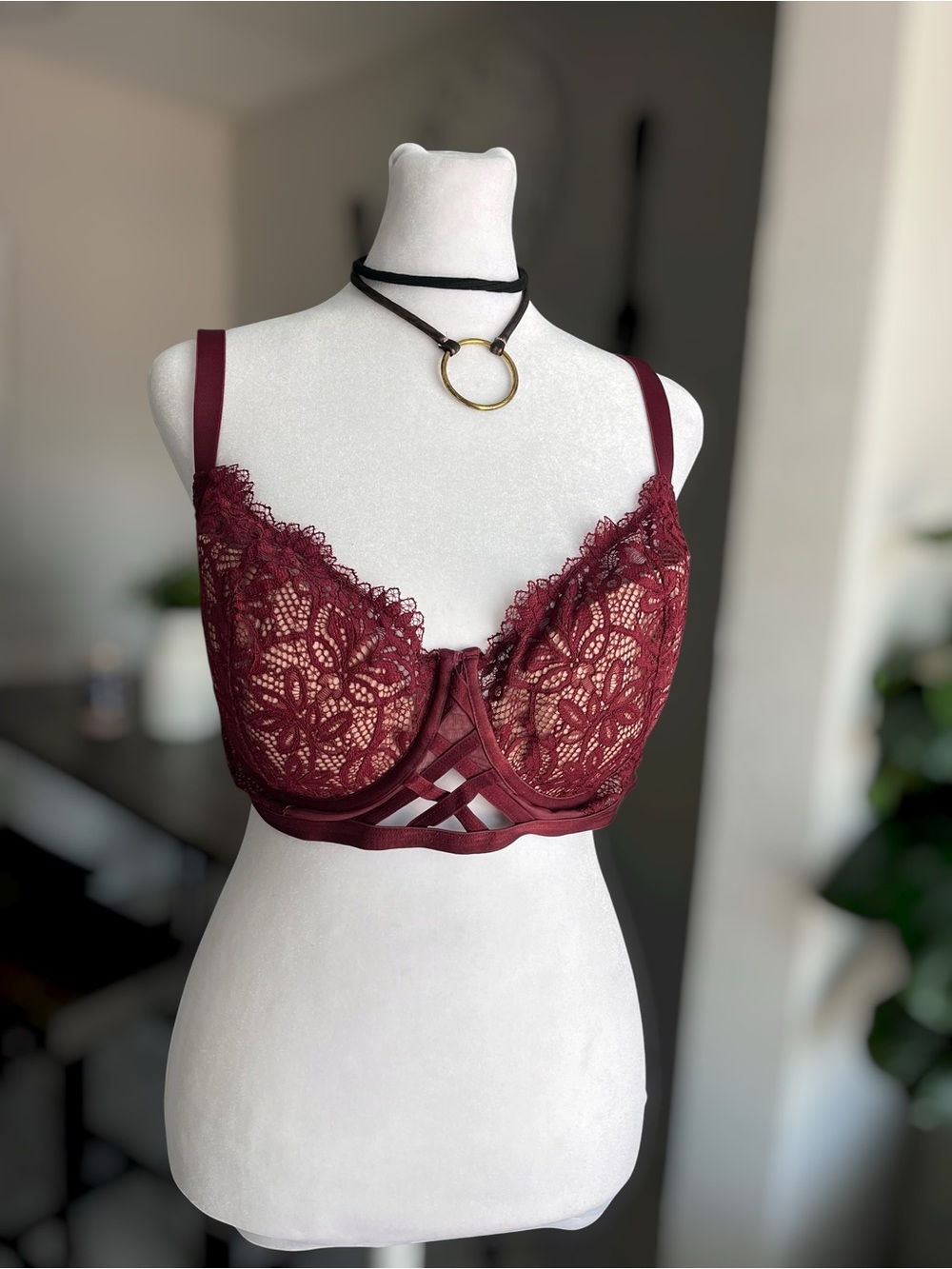 Adore Me Size 42D Lace Strappy Bra